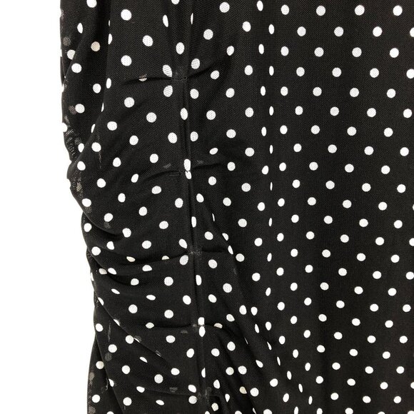 Le Chateau  Black white Polka Dot short sleeve ruched NWT Dress Size XXL - Picture 10 of 16